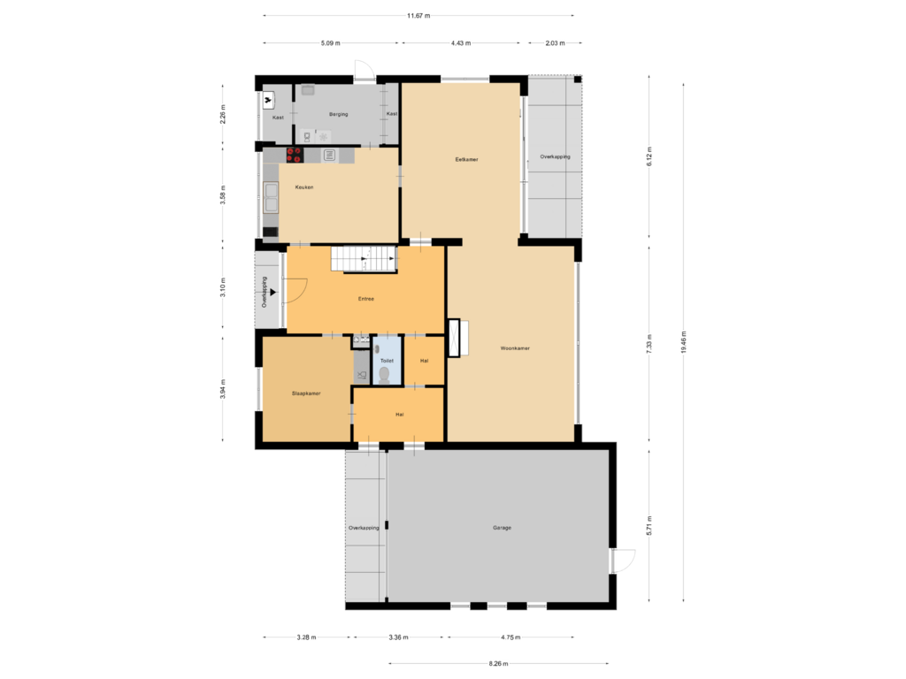 Bekijk plattegrond van Begane grond van Het Elferink 2