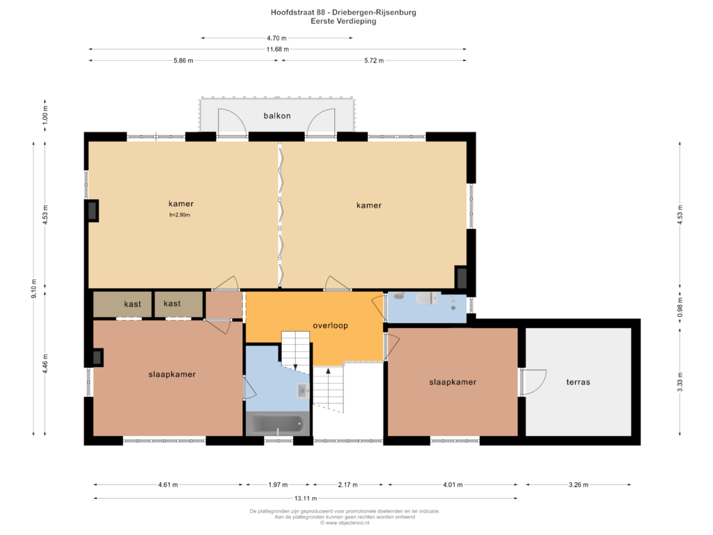 View floorplan of Eerste Verdieping of Hoofdstraat 88