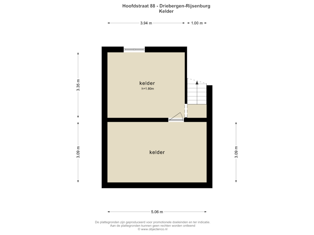 View floorplan of Kelder of Hoofdstraat 88