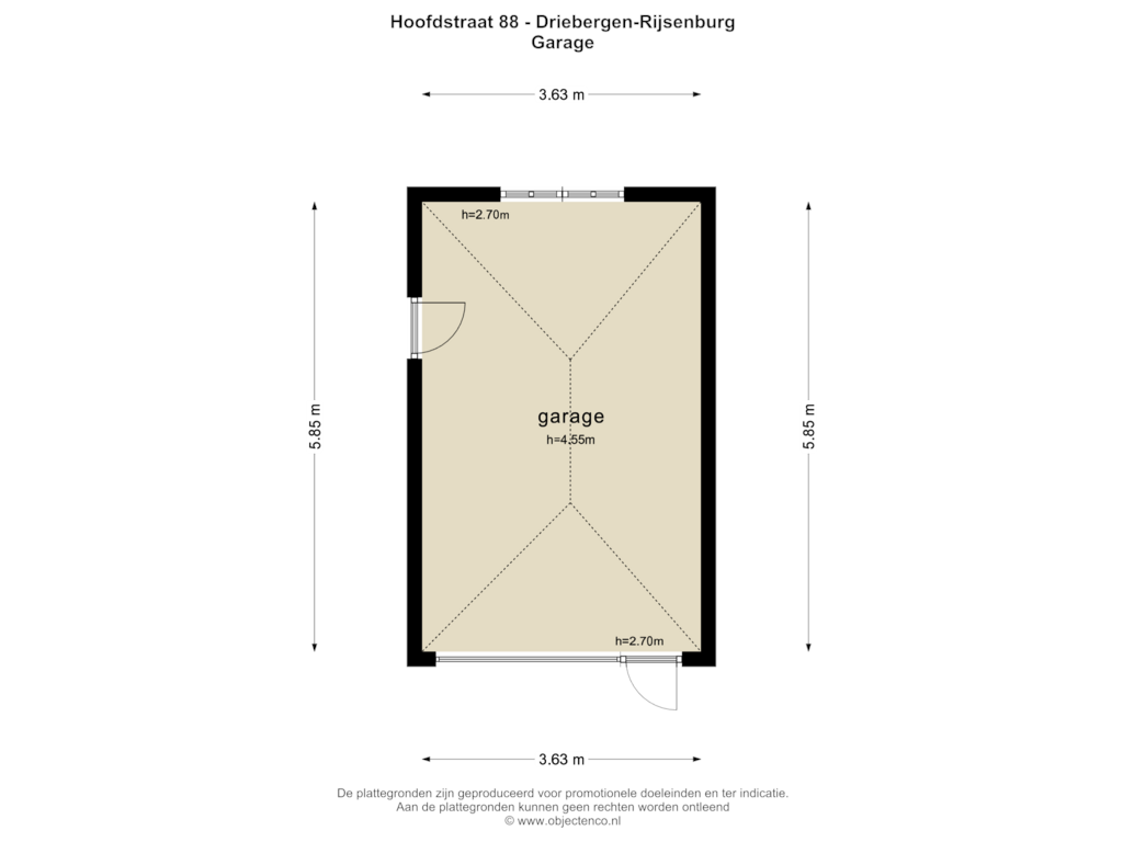 View floorplan of Garage of Hoofdstraat 88