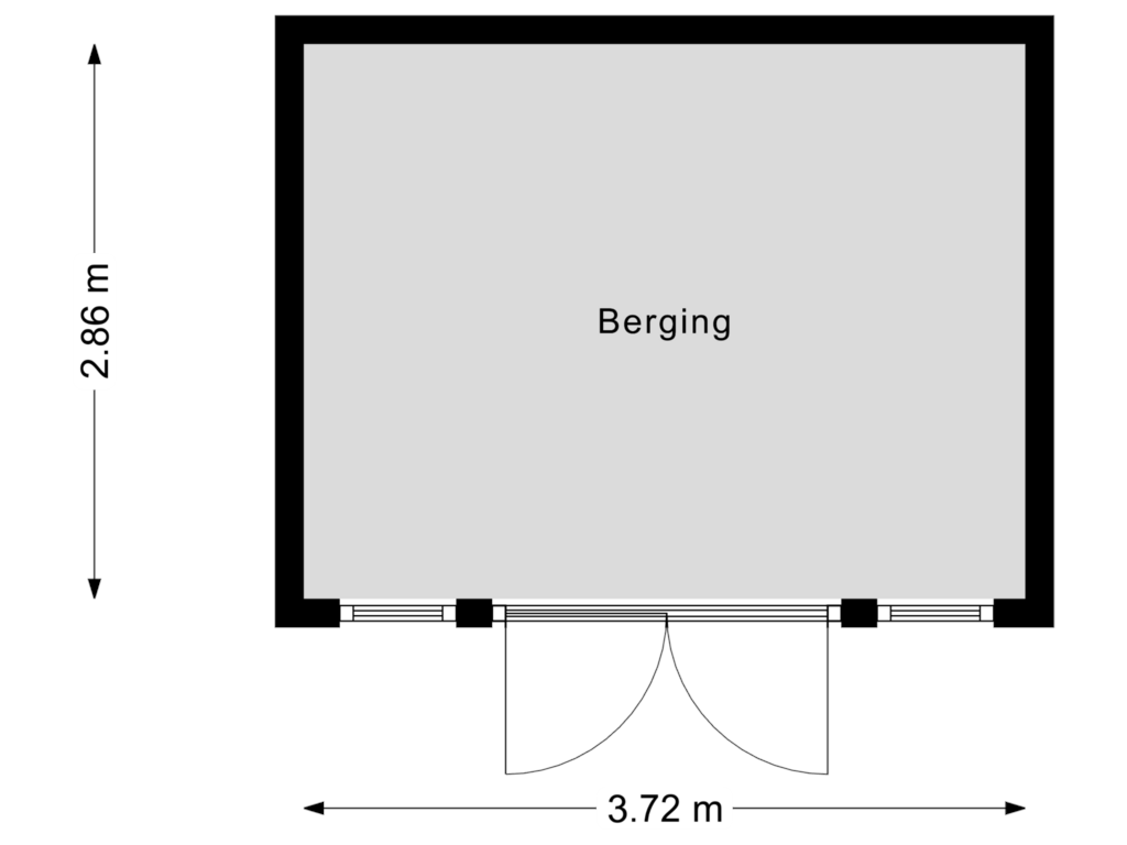 Bekijk plattegrond van Berging van Burgemeester Kehrerstraat 44