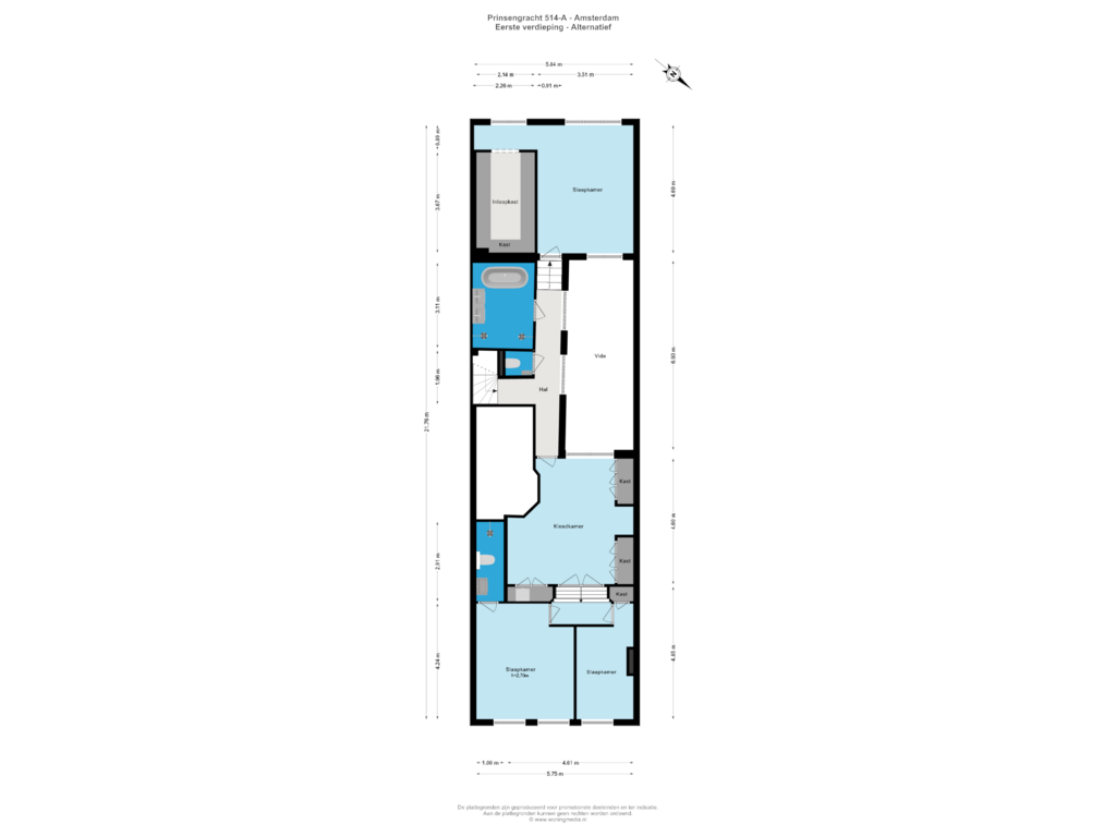 Bekijk plattegrond van Eerste verdieping - Alternatief van Prinsengracht 514-A