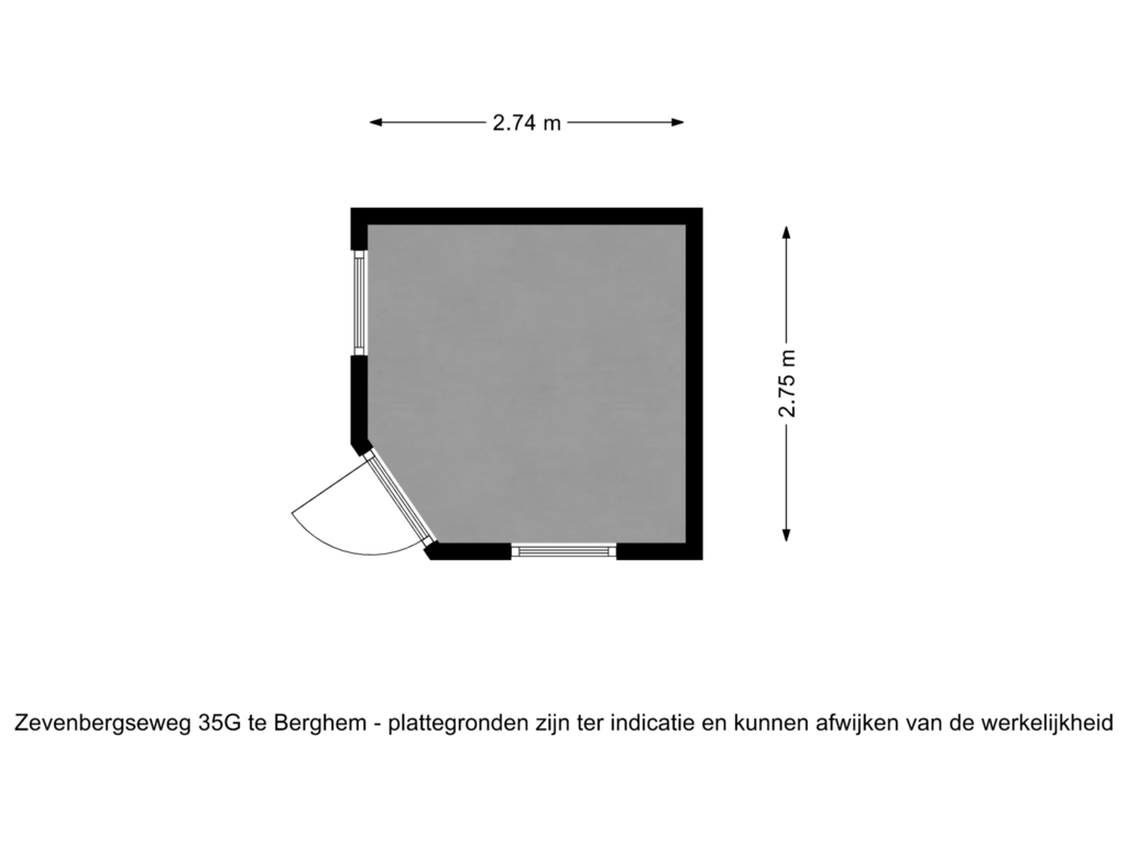 Bekijk plattegrond van Zevenbergseweg 35G te Berghem - berging van Zevenbergseweg 35-G