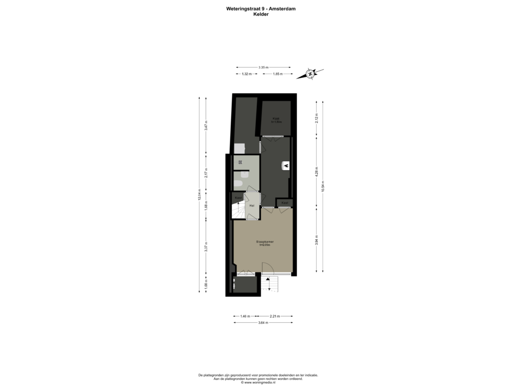 View floorplan of Kelder of Weteringstraat 9