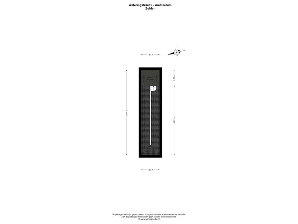 View floorplan of Vierde verdieping of Weteringstraat 9