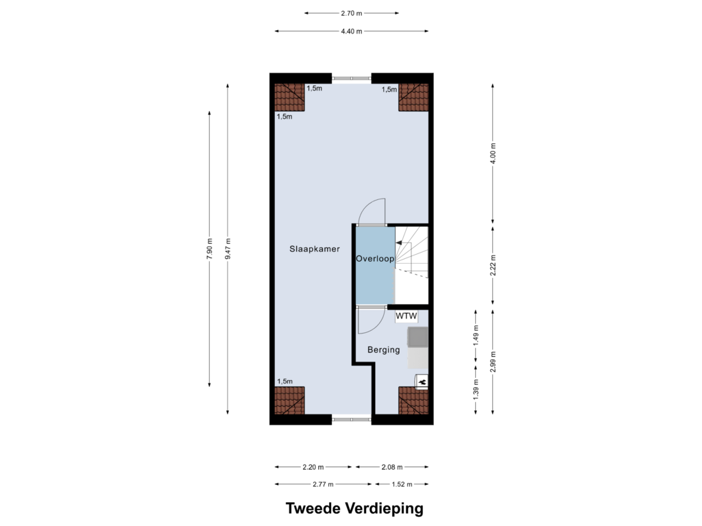 Bekijk plattegrond van Tweede Verdieping van Veldstraat 22