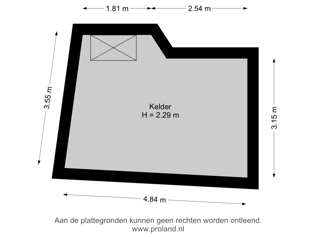 Bekijk plattegrond van Kelder van Zwanestraat 39