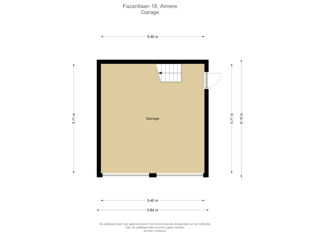 View floorplan of Garage of Fazantlaan 18