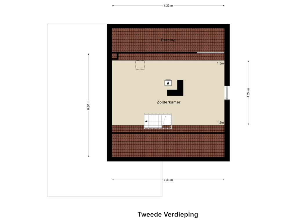 Bekijk plattegrond van Tweede Verdieping van Hoolstraat 1