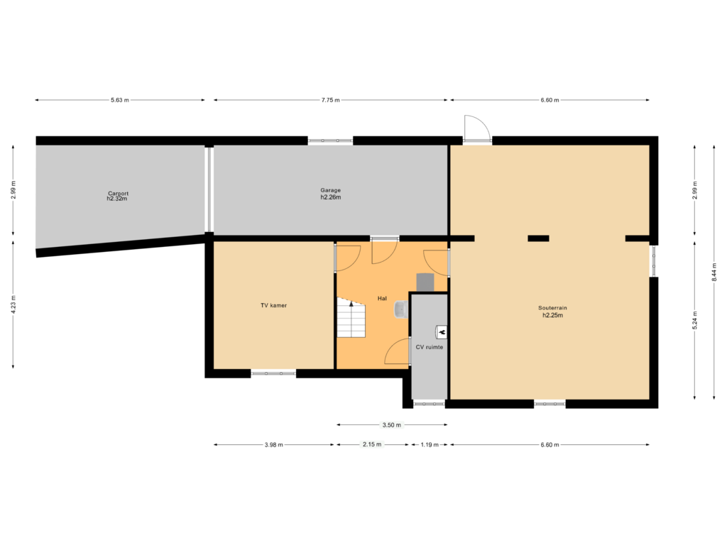 Bekijk plattegrond van Souterrain van Eltenseweg 6