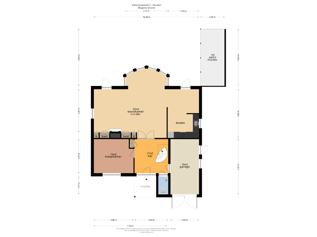 Bekijk plattegrond van BEGANE GROND van Vierschaarserf 3