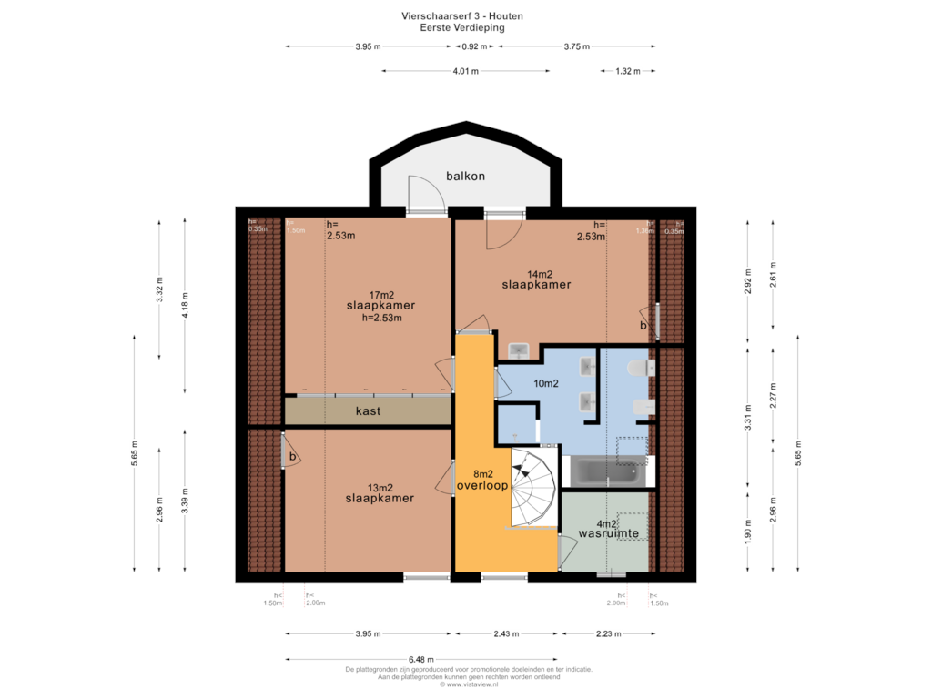 Bekijk plattegrond van EERSTE VERDIEPING van Vierschaarserf 3