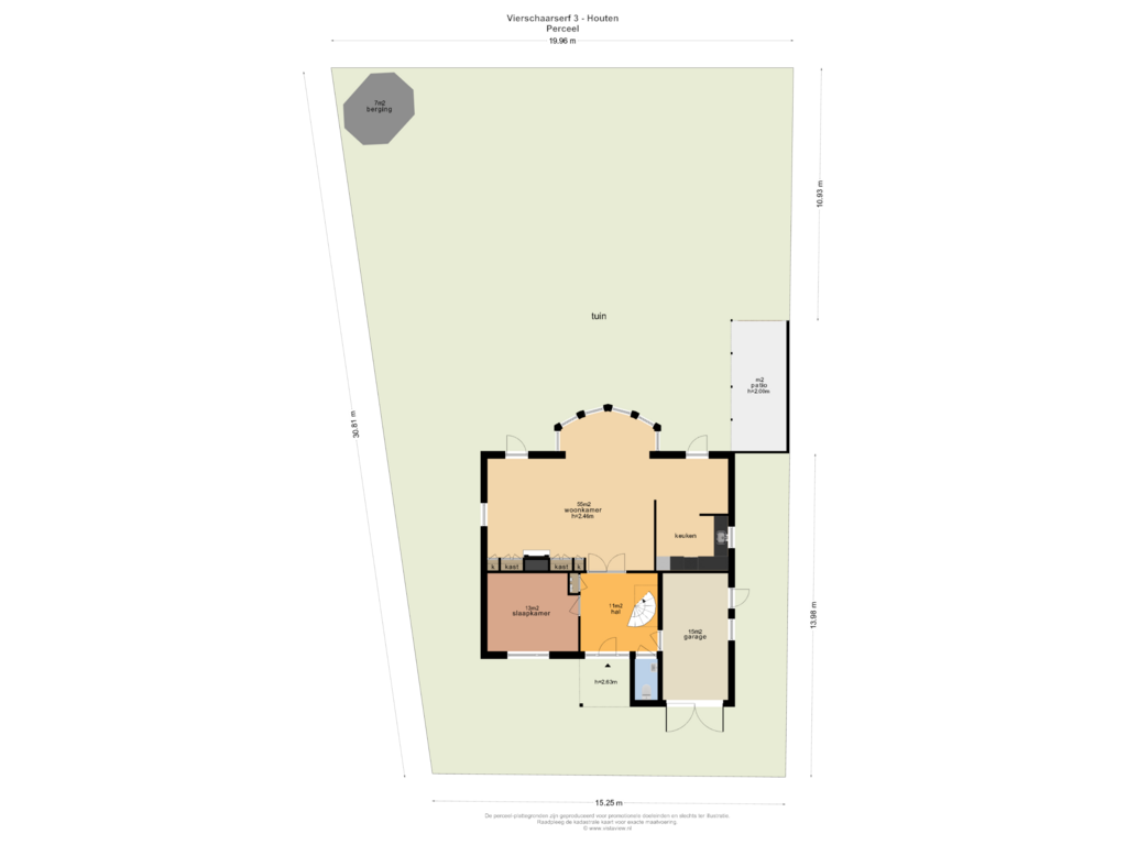 Bekijk plattegrond van PERCEEL van Vierschaarserf 3