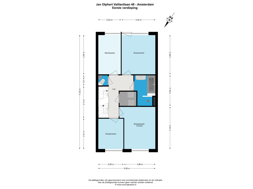 Bekijk plattegrond van Eerste verdieping van Jan Olphert Vaillantlaan 48