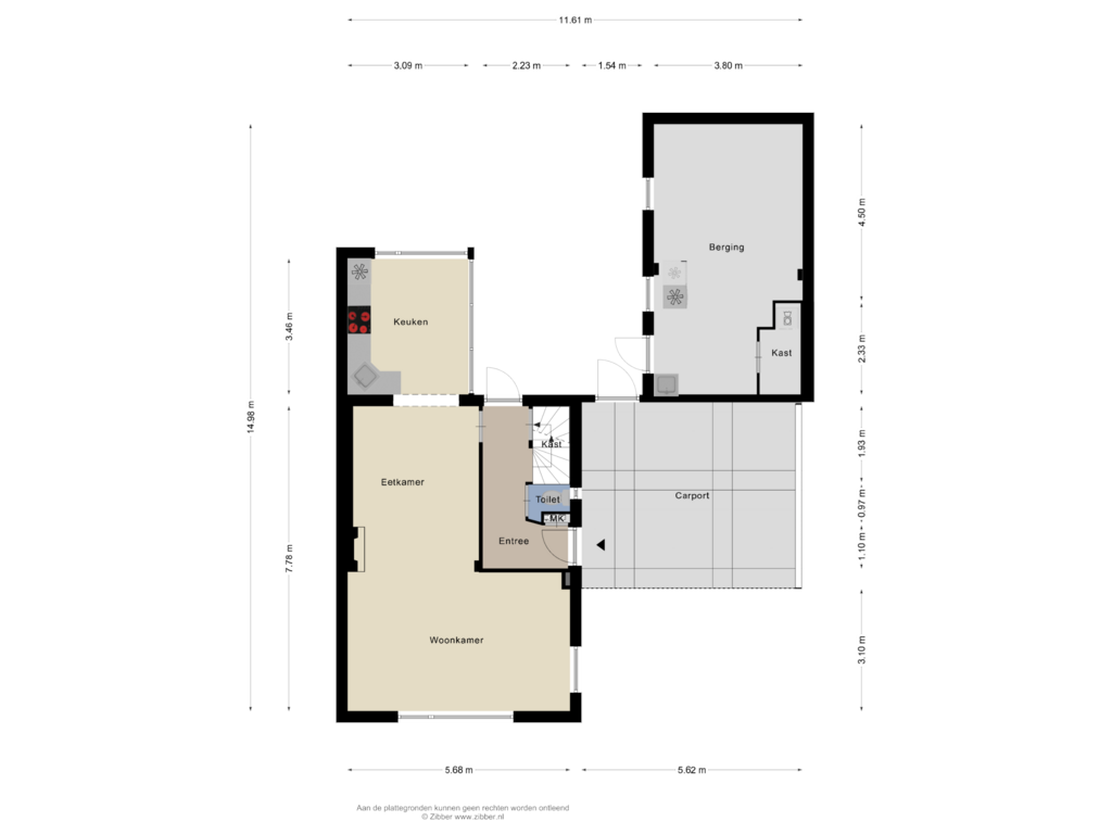 Bekijk plattegrond van Begane Grond van Oude Lossersestraat 35