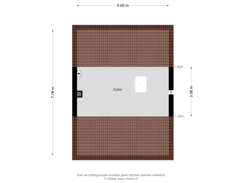 Bekijk plattegrond van Zolder van Oude Lossersestraat 35