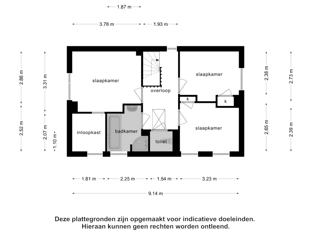 Bekijk plattegrond van 1e verdieping van Kalkhofseweg 51