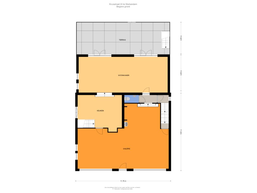 Bekijk plattegrond van Begane grond van Kruisstraat 24