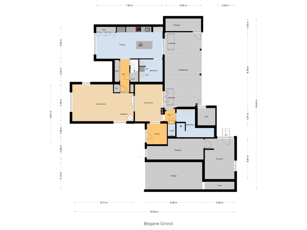 Bekijk plattegrond van Begane Grond van Zuideinde 22