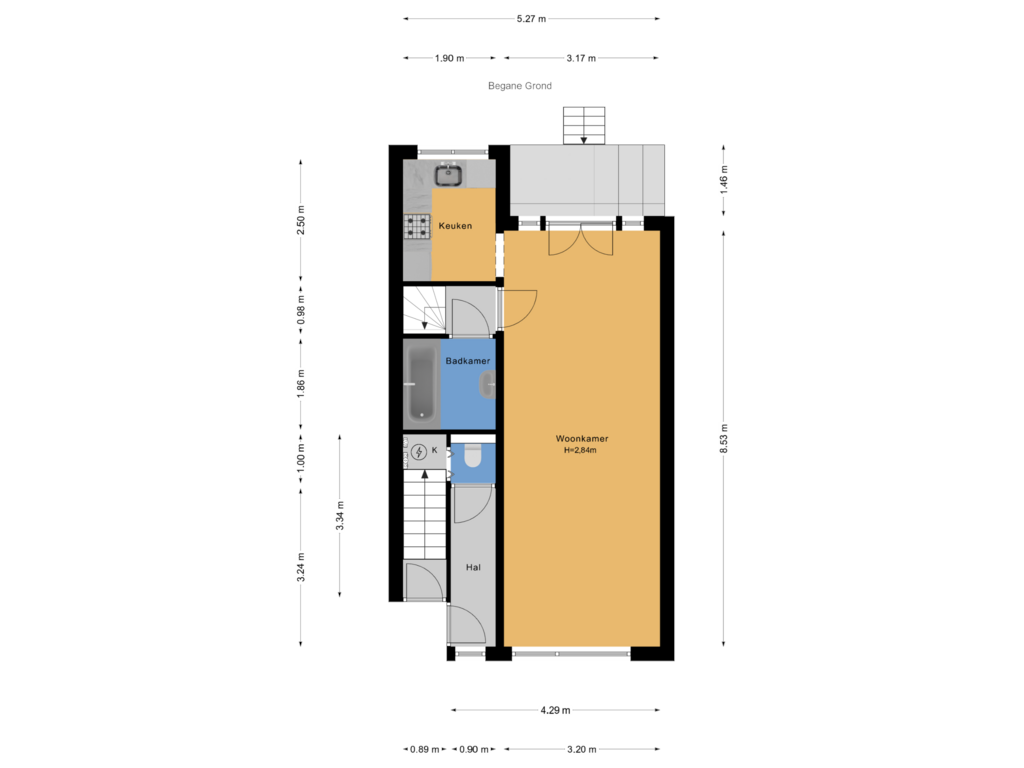 Bekijk plattegrond van Begane Grond van Jan Willem Frisostraat 9-A