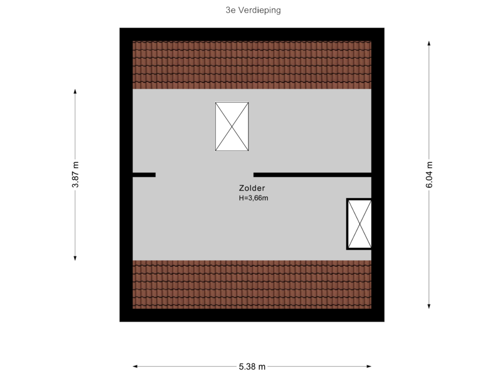 Bekijk plattegrond van 3e Verdieping van Jan Willem Frisostraat 9-A