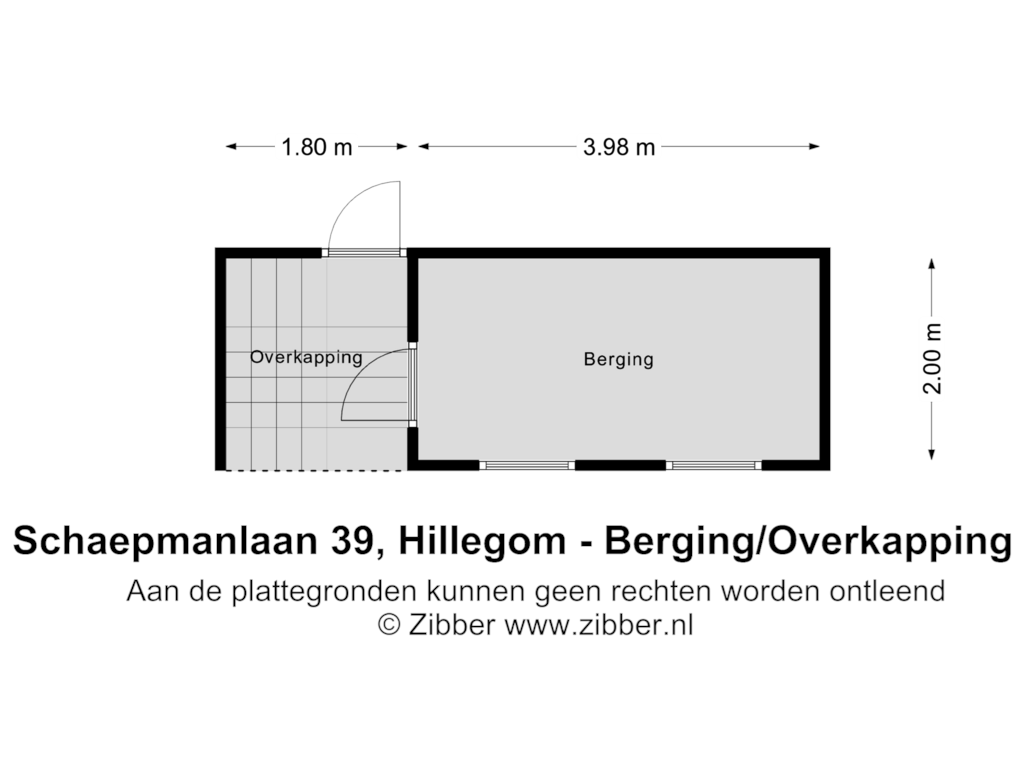 Bekijk plattegrond van Berging/Overkapping van Schaepmanlaan 39