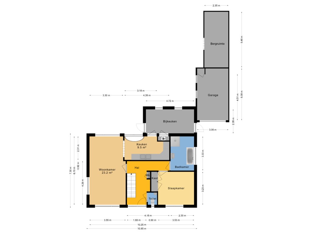 Bekijk plattegrond van Begane grond van Dorpshuisstraat 13