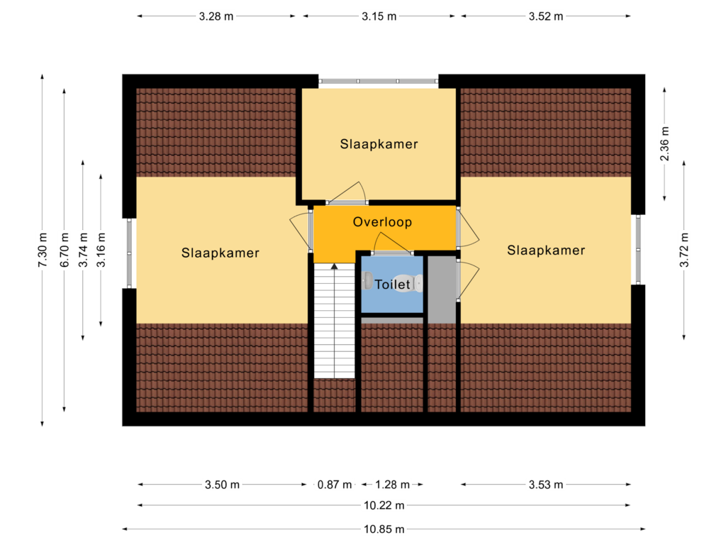 Bekijk plattegrond van 1e Verdieping van Dorpshuisstraat 13