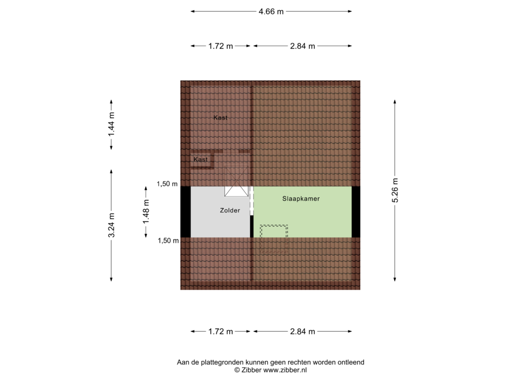 Bekijk plattegrond van Zolder van Tuinstraat 8