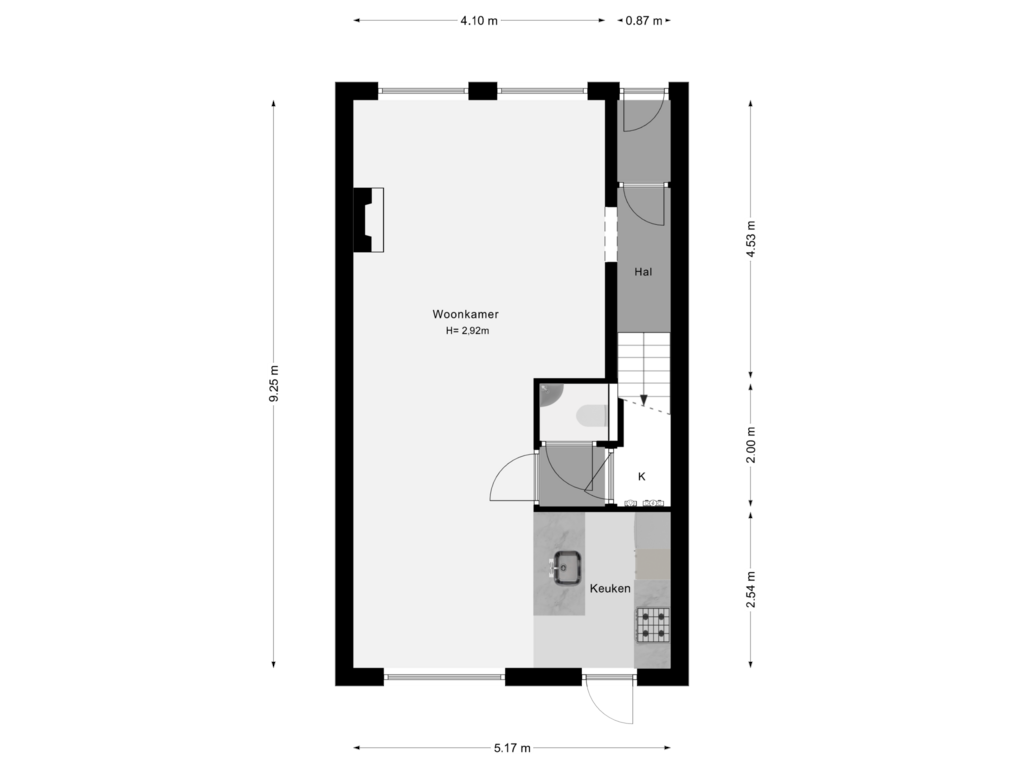 View floorplan of Begane Grond of Hoflaan 82-K002