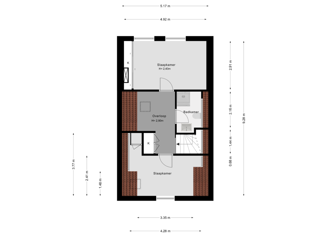 View floorplan of 1e Verdieping of Hoflaan 82-K002