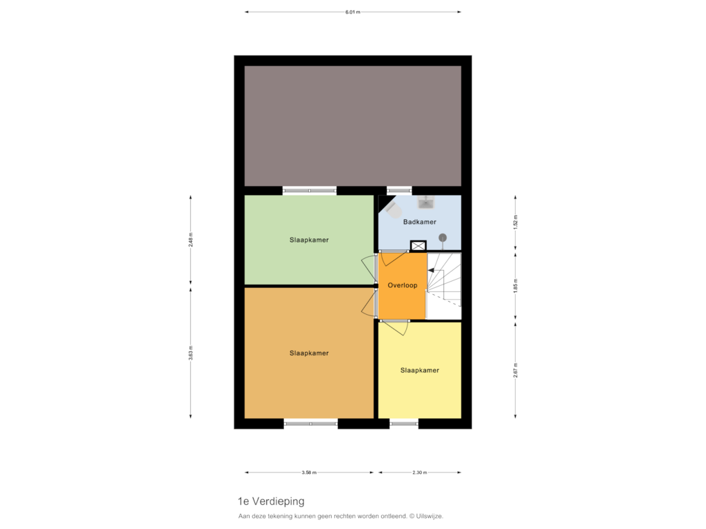 Bekijk plattegrond van 1e Verdieping van Ekselerbrink 46