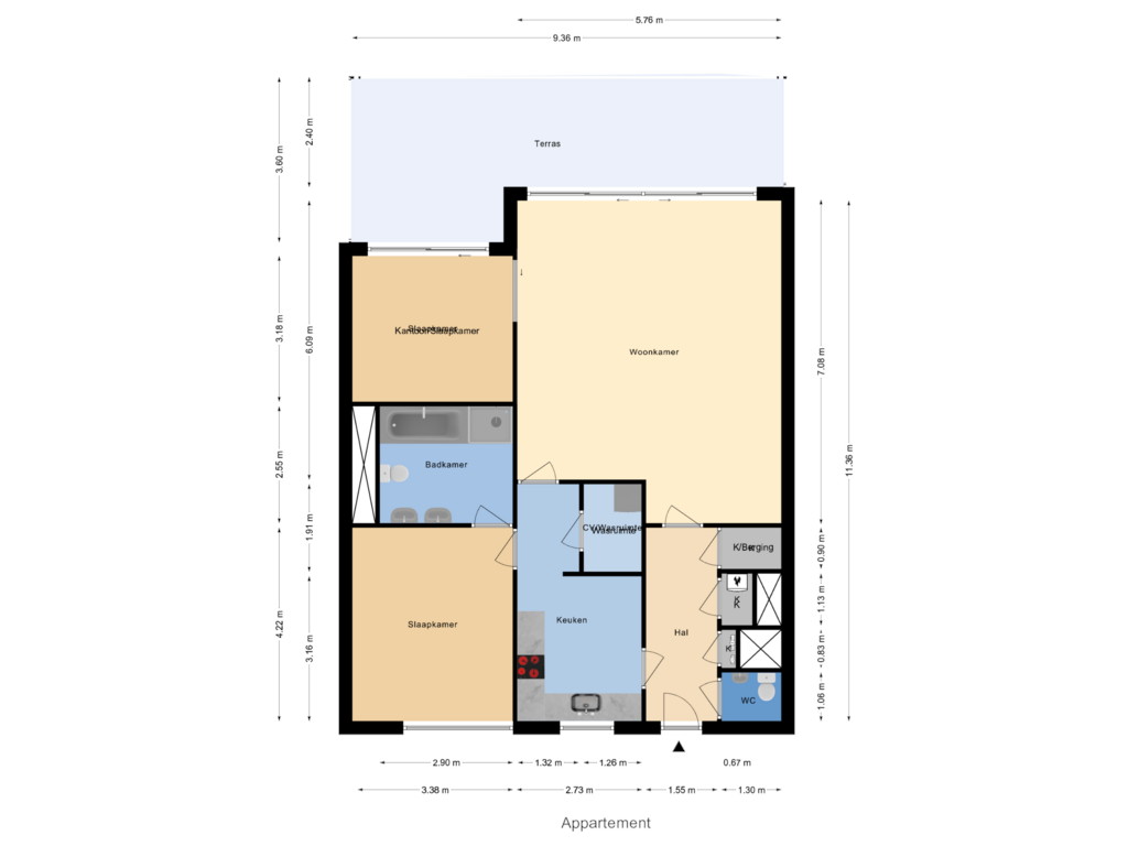 View floorplan of Appartement of Aleyda van Raephorstlaan 67