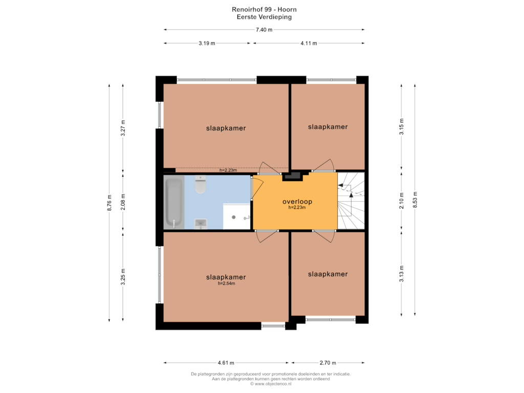 Bekijk plattegrond van EERSTE VERDIEPING van Renoirhof 99