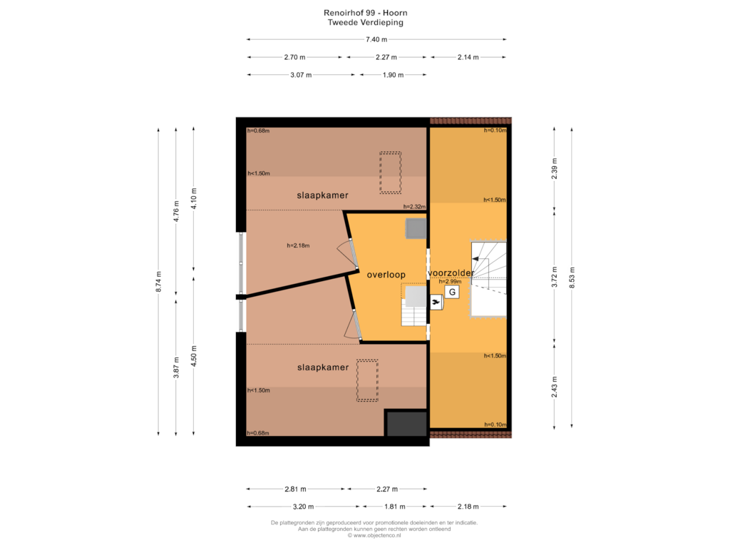 Bekijk plattegrond van TWEEDE VERDIEPING van Renoirhof 99