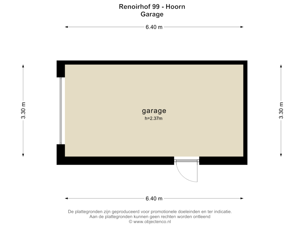 Bekijk plattegrond van GARAGE van Renoirhof 99