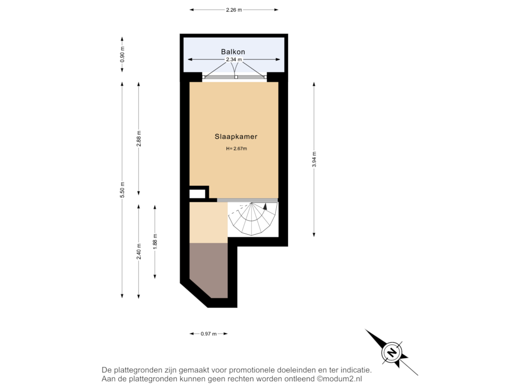 View floorplan of 1e Verdieping of Paulus Potterlaan 14