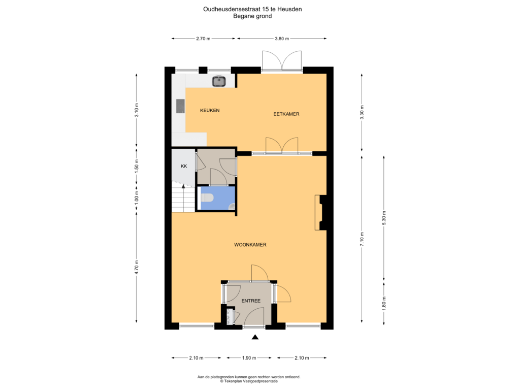 Bekijk plattegrond van Begane grond van Oudheusdensestraat 15