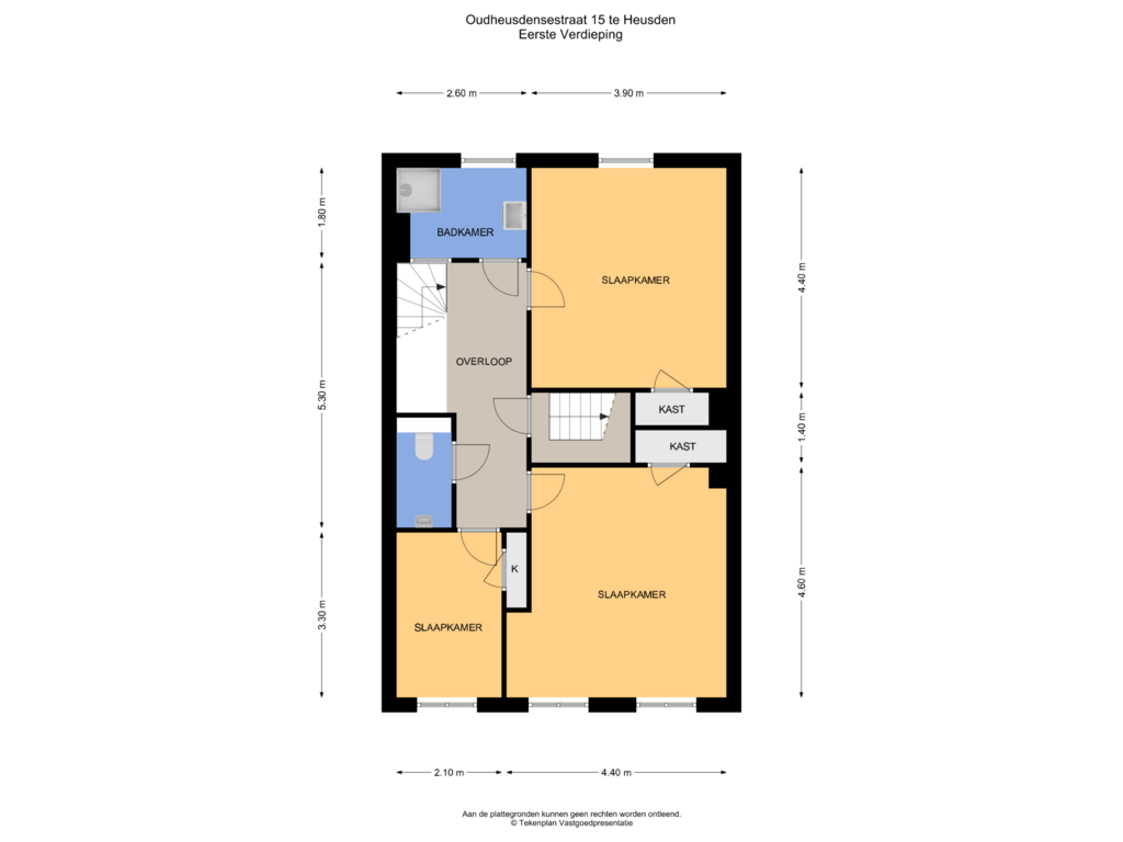 Bekijk plattegrond van Eerste Verdieping van Oudheusdensestraat 15