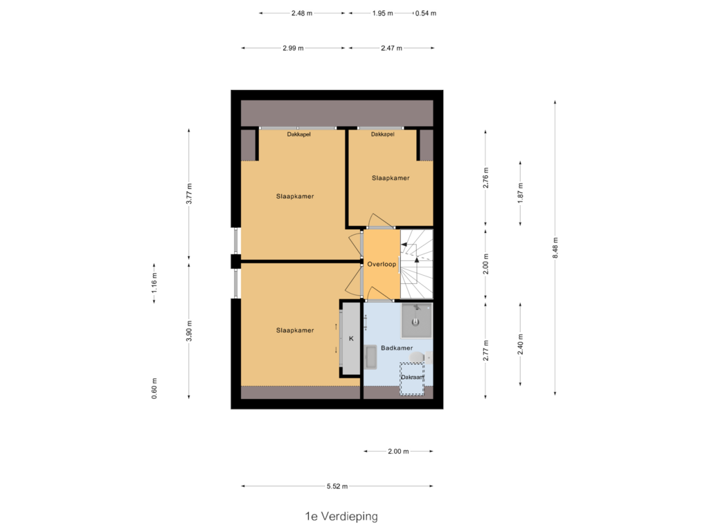 Bekijk plattegrond van 1e Verdieping van Eksterlaan 24