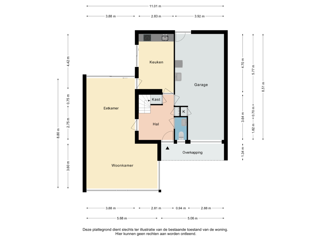 View floorplan of Begane Grond of W. Schweitzerlaan 20