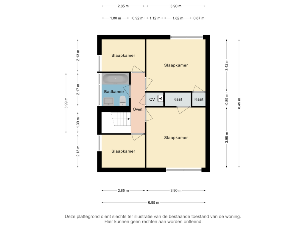 View floorplan of Verdieping of W. Schweitzerlaan 20