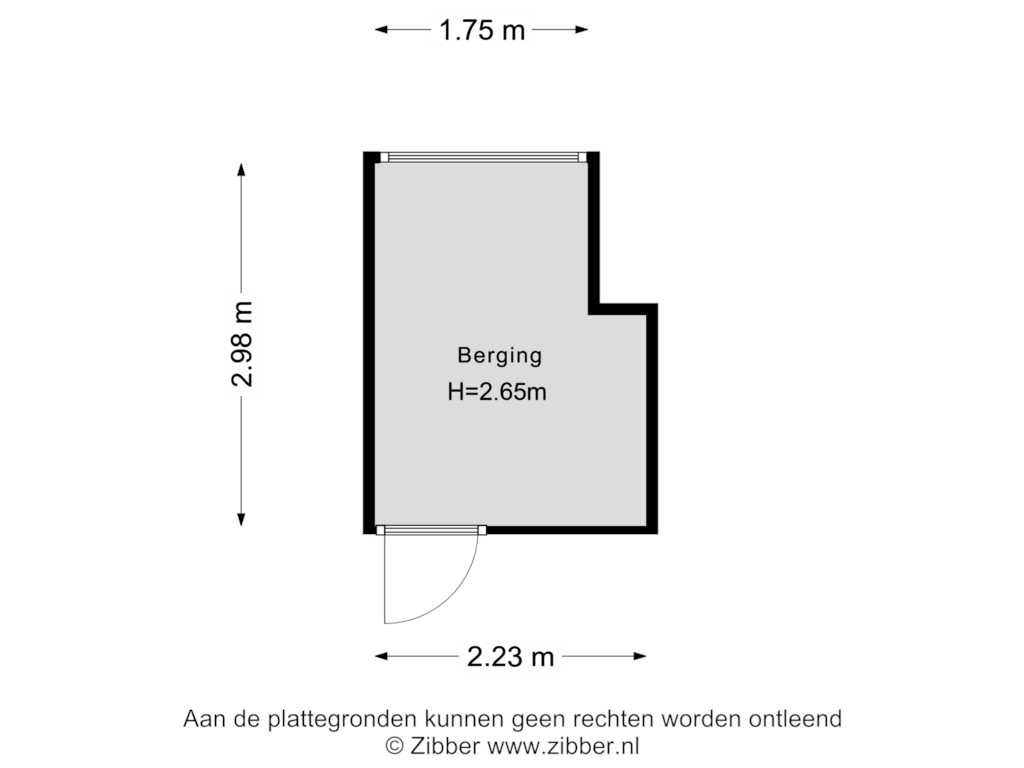 Bekijk plattegrond van Berging van Jan van Zutphenstraat 25