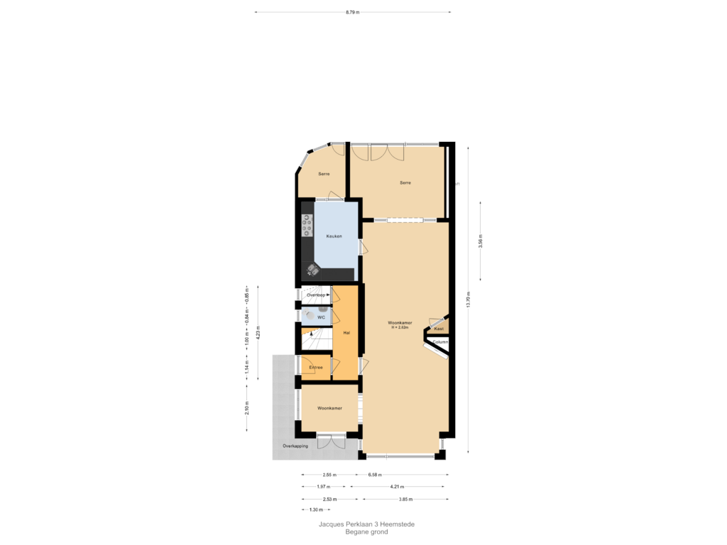 Bekijk plattegrond van Begane grond van Jacques Perklaan 3