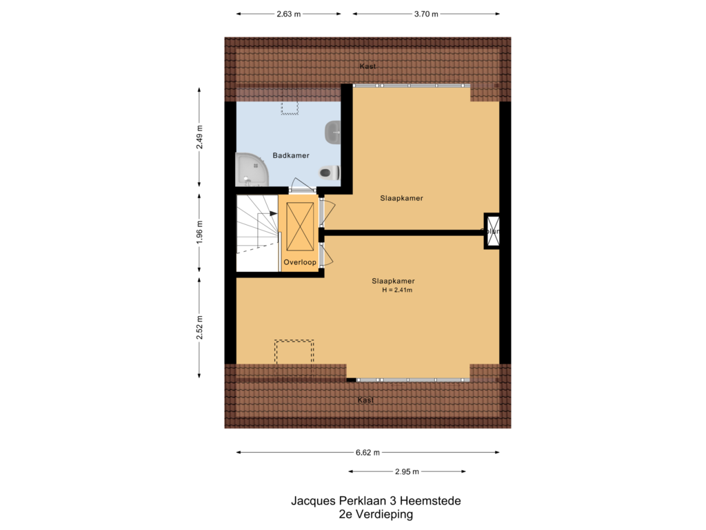 Bekijk plattegrond van 2e Verdieping van Jacques Perklaan 3