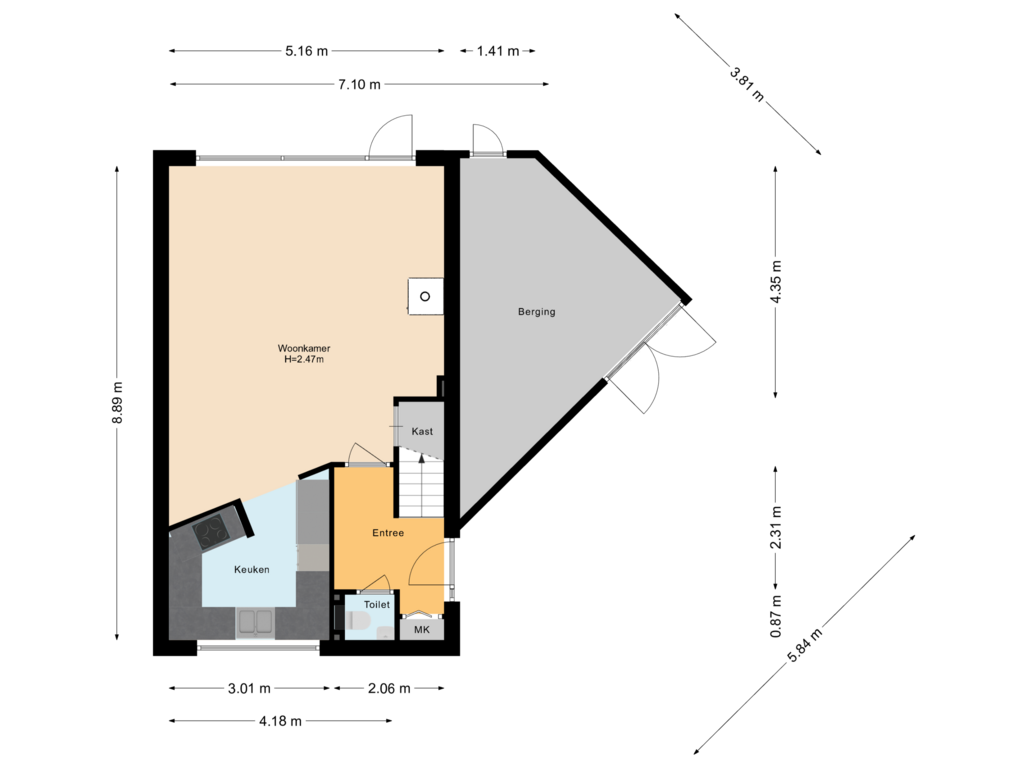 View floorplan of Begane Grond of Kastanjelaan 22