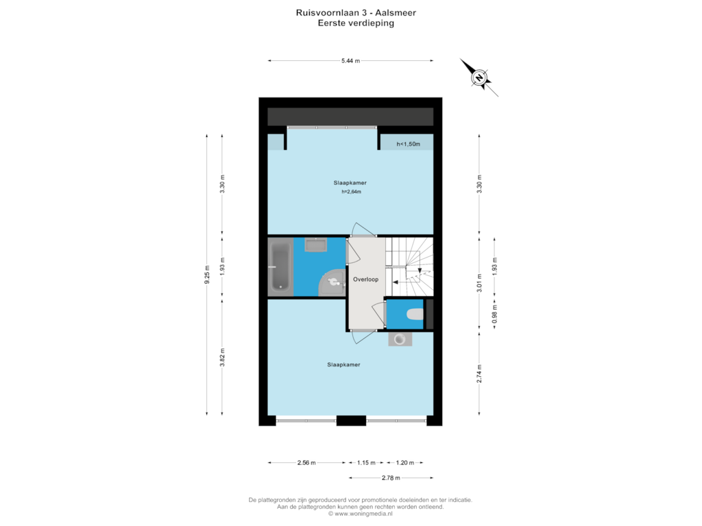 Bekijk plattegrond van Eerste verdieping van Ruisvoornlaan 3