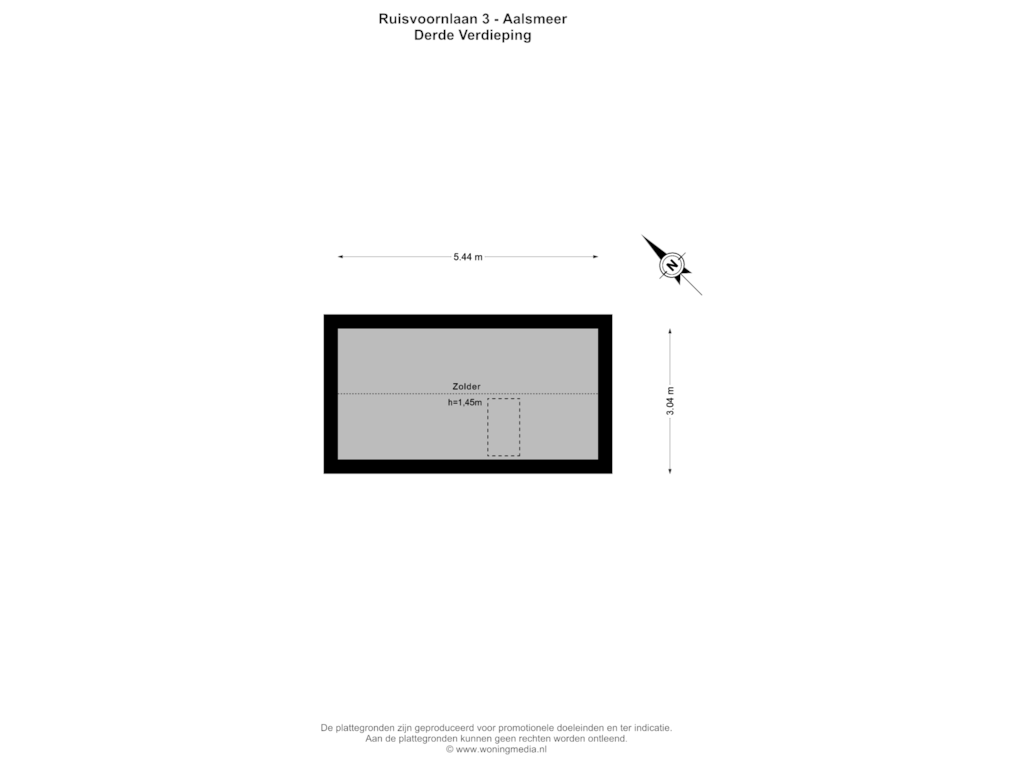 Bekijk plattegrond van Derde Verdieping van Ruisvoornlaan 3