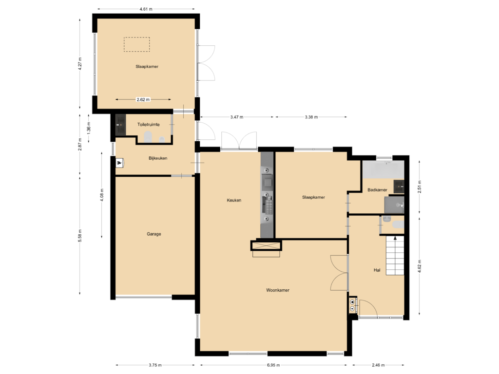 Bekijk plattegrond van Begane grond van Zandweg 32