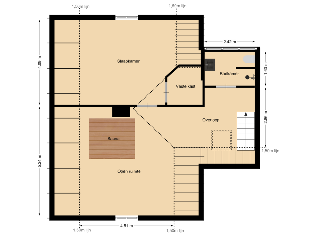 Bekijk plattegrond van Etage van Zandweg 32